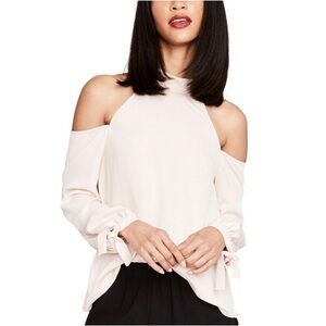 RACHEL Rachel Roy Mock Neck Off-the-Shoulder‎ Blush Blouse